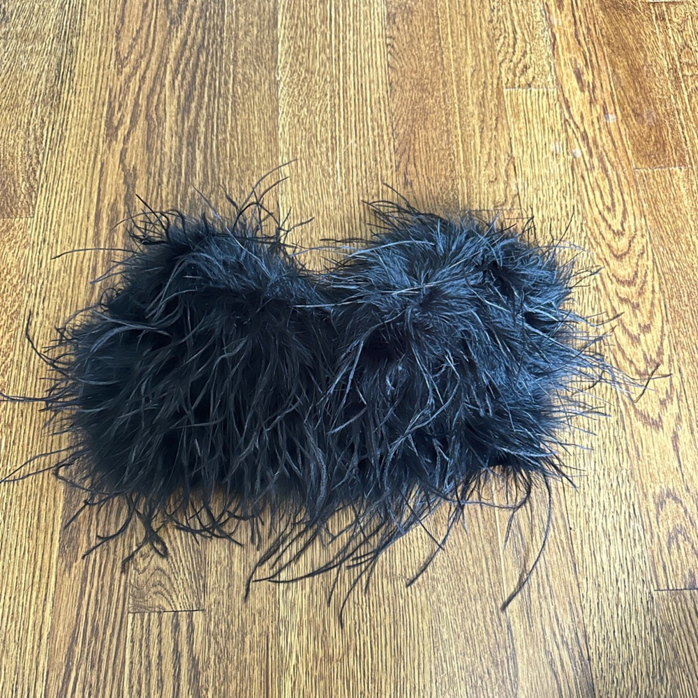 Fashion Nova | NovaLuxe Black Feather Tube Top | XS